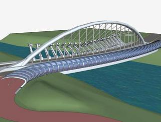 现代化桥梁设计SU模型下载_sketchup草图大师SKP模型