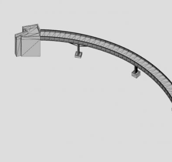 简易弧形梁架桥SU模型下载_sketchup草图大师SKP模型
