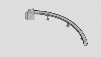 简易弧形梁架桥SU模型下载_sketchup草图大师SKP模型