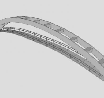 现代护栏拱桥SU模型下载_sketchup草图大师SKP模型