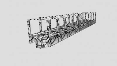 铁路纹理架桥设计SU模型下载_sketchup草图大师SKP模型