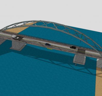 双车道梁架桥SU模型下载_sketchup草图大师SKP模型
