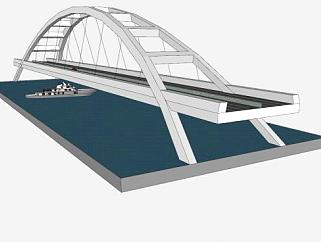 跨海拉索桥SU模型下载_sketchup草图大师SKP模型