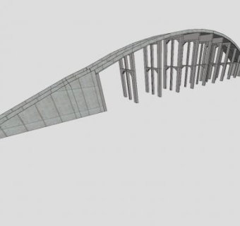 梁架公路拱桥SU模型下载_sketchup草图大师SKP模型