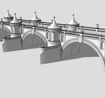 欧式船型拱桥SU模型下载_sketchup草图大师SKP模型