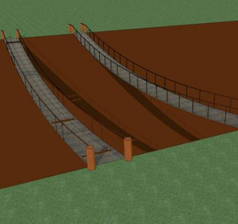 木制悬索吊桥SU模型下载_sketchup草图大师SKP模型