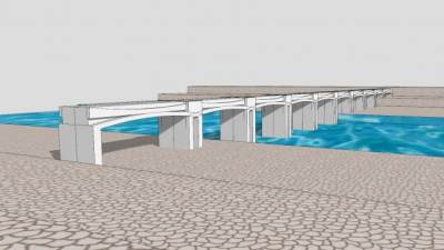 梁式桥梁SU模型下载_sketchup草图大师SKP模型