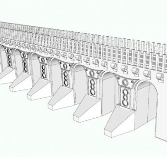 拱形梁架桥梁SU模型下载_sketchup草图大师SKP模型