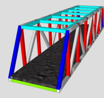 简易桁架桥梁SU模型下载_sketchup草图大师SKP模型