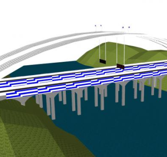 现代山间双公路架桥SU模型下载_sketchup草图大师SKP模型