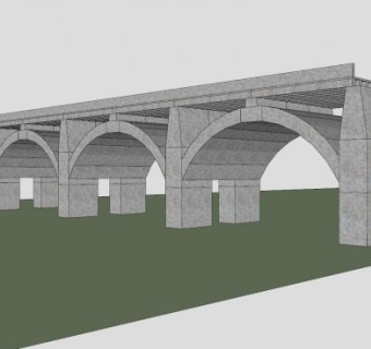 水泥拱架桥SU模型下载_sketchup草图大师SKP模型