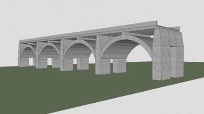 水泥拱架桥SU模型下载_sketchup草图大师SKP模型