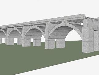 水泥拱架桥SU模型下载_sketchup草图大师SKP模型