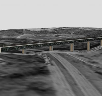 河谷公路高架桥SU模型下载_sketchup草图大师SKP模型
