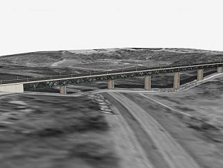 河谷公路高架桥SU模型下载_sketchup草图大师SKP模型