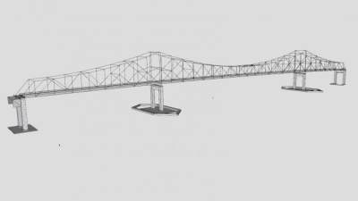 斜拉桥梁SU模型下载_sketchup草图大师SKP模型