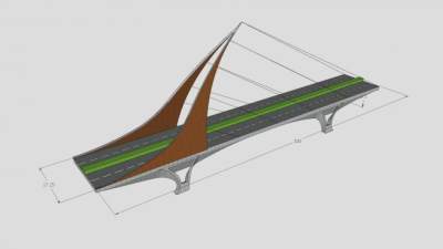 现代公路桥SU模型下载_sketchup草图大师SKP模型