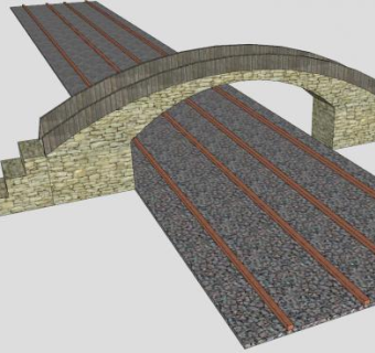 铁路桥梁拱桥SU模型下载_sketchup草图大师SKP模型