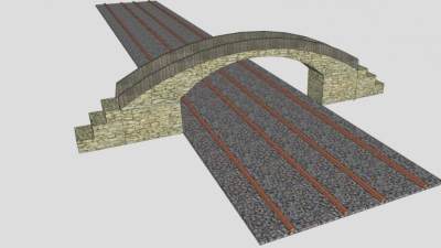 铁路桥梁拱桥SU模型下载_sketchup草图大师SKP模型