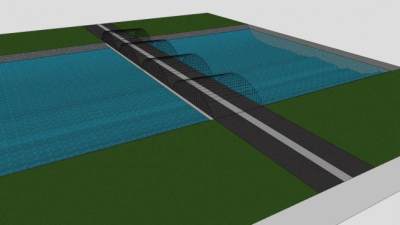 简易公路拉索桥SU模型下载_sketchup草图大师SKP模型