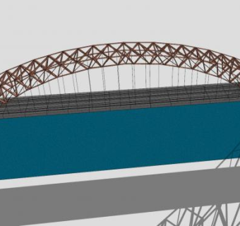 拱形桁架公路桥梁SU模型下载_sketchup草图大师SKP模型