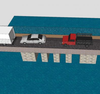 混凝土桥梁SU模型下载_sketchup草图大师SKP模型