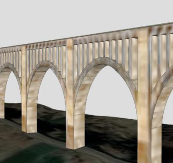 汉诺克建筑高架桥SU模型下载_sketchup草图大师SKP模型