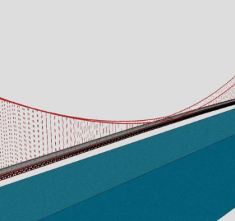 金门大桥悬索桥SU模型下载_sketchup草图大师SKP模型
