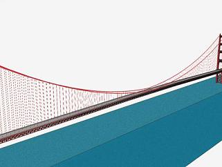 金门大桥悬索桥SU模型下载_sketchup草图大师SKP模型