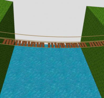 悬崖吊桥绳索桥SU模型下载_sketchup草图大师SKP模型