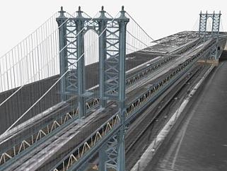 曼哈顿桥桥梁建筑SU模型下载_sketchup草图大师SKP模型
