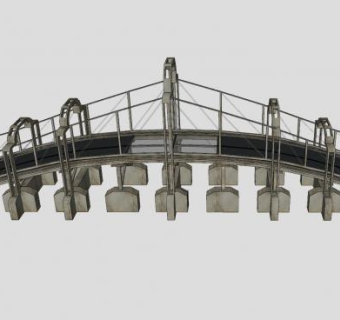 金属拱桥公路桥梁SU模型下载_sketchup草图大师SKP模型