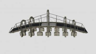 金属拱桥公路桥梁SU模型下载_sketchup草图大师SKP模型