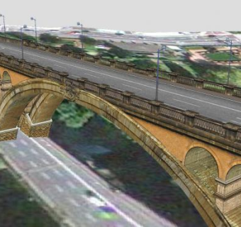 桥阿道夫大桥建筑SU模型下载_sketchup草图大师SKP模型