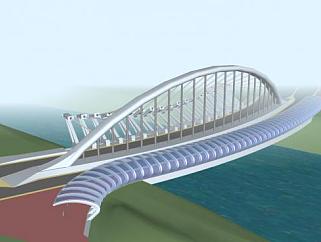 梁式桥建筑桥梁SU模型下载_sketchup草图大师SKP模型