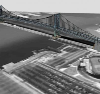 富兰克林桥桥梁SU模型下载_sketchup草图大师SKP模型