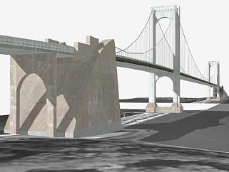 布朗克斯白石大桥桥梁SU模型下载_sketchup草图大师SKP模型