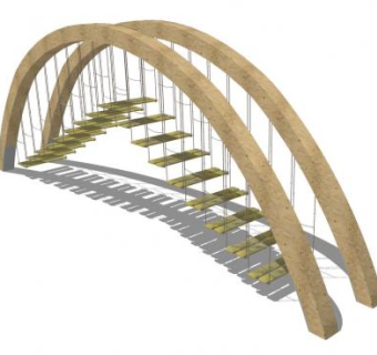 楼梯弓桥SU模型下载_sketchup草图大师SKP模型