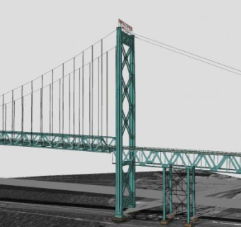 悬索桥大使桥SU模型下载_sketchup草图大师SKP模型