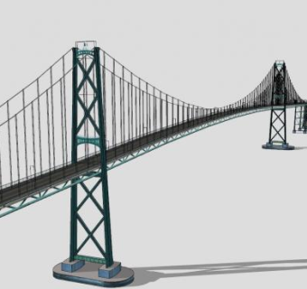 狮门大桥景点悬索桥SU模型下载_sketchup草图大师SKP模型