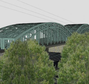 霍亨索伦桥桥梁SU模型下载_sketchup草图大师SKP模型