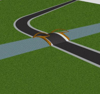 现代河道拱桥梁SU模型下载_sketchup草图大师SKP模型