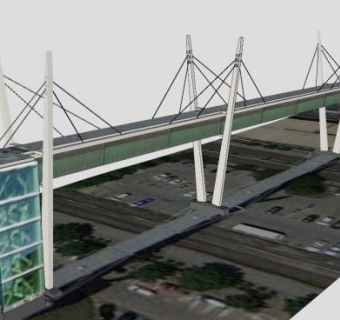 达文波特人行天桥桥梁SU模型下载_sketchup草图大师SKP模型