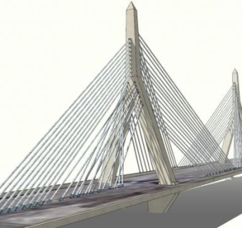 邦克山纪念桥桥梁SU模型下载_sketchup草图大师SKP模型