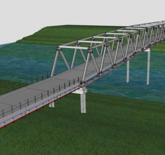 帕万河河道大桥SU模型下载_sketchup草图大师SKP模型