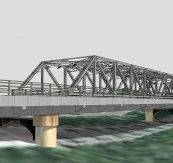 乔治河大桥桥梁SU模型下载_sketchup草图大师SKP模型