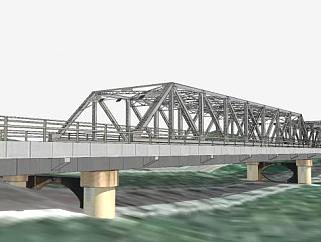 乔治河大桥桥梁SU模型下载_sketchup草图大师SKP模型