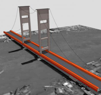 巨港市安培拉大桥SU模型下载_sketchup草图大师SKP模型