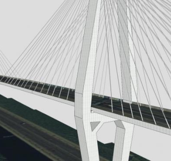 斜拉桥南尼大桥SU模型下载_sketchup草图大师SKP模型