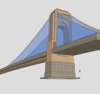 公路桥梁玻璃梁架SU模型下载_sketchup草图大师SKP模型
